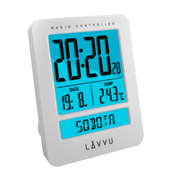 Digitálny budík riadený rádiovým signálom Lavvu LAR0020 Duo White,